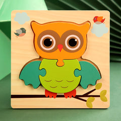 High Quality 3D Wooden Puzzle Baby Cartoon Animal Traffic Jigsaw Early Learning Cognition Game Puzzle Toys for Children