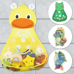 Baby Bath Toys Cute Duck Frog Mesh Net Storage Bag Strong Suction Cups Bath Game Bag Bathroom Organizer Water Toys for Kids Gift