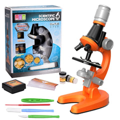 Zoom-microscopio para niños, laboratorio de biología LED 1200x, Kit de experimentos de ciencia escolar, juguetes científicos educativos, regalos para niños