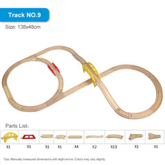 Accesorios de vía de tren de madera juguetes tren ferrocarril Compatible con trenes de madera vías de madera ferrocarril con todas las marcas de trenes