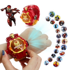 Reloj de juguete Disney Iron Man Capitán América, reloj de proyección deformación 21, reloj Digital para niños, relojes de pulsera para estudiantes, regalo de cumpleaños