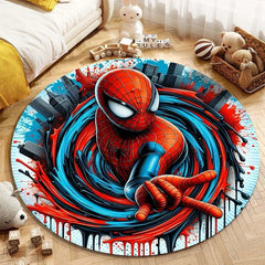 5 Sizes Marvel Spider-Man Printing Round Carpet Living Room Bedroom Table and Chair Sofa Decorative Carpet and Rug Kids Play Mat