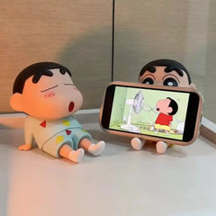 Suporte de Celular Crayon Shin-Chan - Figura de Anime Kawaii, Decoração de Mesa, Coleção e Presente