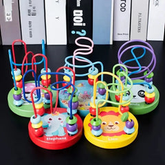 Colorful Wooden Roller Coaster Educational Circle Toy For Preschool Learning Bead Maze Toy Perfect Gift For Young Children