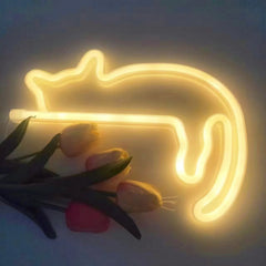 Cat Neon Sign for Wall Decor Led Light Up Sign Decor Pet Store Animal Club USB for Room Wall Home Party Birthday Gift