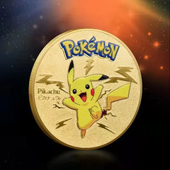 Monedas doradas de Pokémon, monedas de Metal Mewtwo, monedas conmemorativas de Anime, Charizard Pikachu, tarjetas doradas de Pokémon, monedas redondas de Metal, juguetes