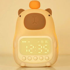 Capybara Night Light Children Alarm Clock Night Lamp Cute Shape Charging Timing Snooze Lighting Desktop Decoration Children Gift