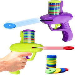 Juego al aire libre para niños, pistola de disco de espuma, juguete, disco volador, lanzador, pistola doble, juguete interactivo para padres e hijos