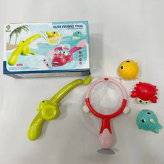 Magnetic LED Light Up Fishing Games Baby Bath Toys Set with Fishing Rod Toddler Bathtub Floating Water Toys for Kids Gift