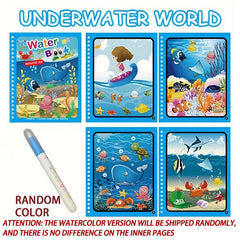 Magical Book Water Drawing Montessori Toys Reusable Coloring Book Magic Water Drawing Book Sensory Early Education for Children