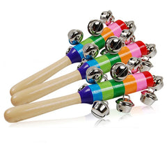 Colorido arco iris de mano Bell Stick madera percusión Musical juguete para adultos KTV fiesta juego regalo