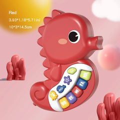 Baby Music Seahorse Toys.Toddler Electronic Learning Sensory Toy, Musical Piano Keyboard Lights Sounds.Infant Birthday Gift