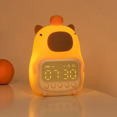 Capybara Night Light Children Alarm Clock Night Lamp Cute Shape Charging Timing Snooze Lighting Desktop Decoration Children Gift