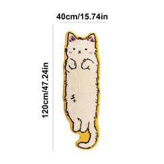 40x120cm Kawaii Cat Shaped Rug Carpet Irregular Soft Plush Bedside Carpet Non-slip Bedroom Floor Mat Doormat Cat Rugs Floor Mat