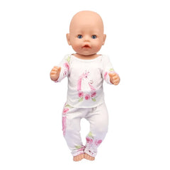 Doll Clothes Pajamas  For 43cm Baby New Born&American 18 Inch Girl Doll Unicorn Shark Cartoon Clothes Suit For Generation Doll