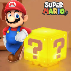 Super Mario LED signo de interrogación luz nocturna con música Anime PeripheralsToad niños lámpara de noche para dormitorio regalos de carga USB