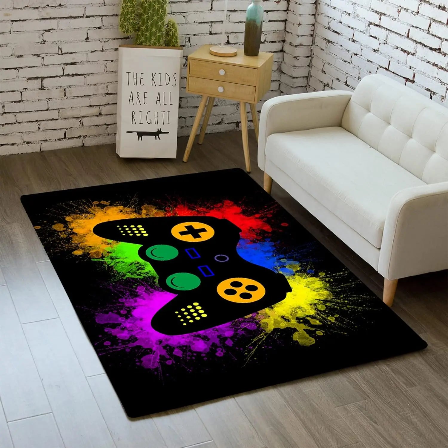 Gaming Controller Large Area Rugs for Boys Room Decorations Gamer Living Room Carpet Hallway Balcony Runner Mat Bedroom Doormat