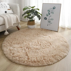 VIKAMA Scandinavian Tie-dye Silk Wool Round Home Decor Carpet Living Room Bedroom Comfortable and Not Easy to Lose Hair