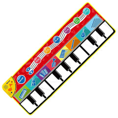 Coolplay 110x36cm Musical Piano Mat for Kids Toddlers Floor Keyboard Dance Mat with 8 Animal Sounds Baby Mat Educational Toys