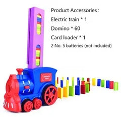 Kit de bloques de ladrillos para coche eléctrico, tren de dominó de colocación automática, juego creativo de inteligencia, juguete educativo DIY para chico, regalo de cumpleaños