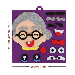 30cm/11.8in Change Face 3D Puzzle Funny Game Children Montessori Learning Educational Toys for Kids Facial Expression Sticker