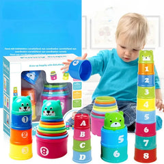 Kid Brain Response Battle Fold Cup Hand Speed ​​Competition Fold Cup Baby Stack Game Early Education Puzzle Train Board Games Toy