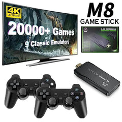 Console de Videogame Retro 4K HD com 20.000 Jogos - Controle Sem Fio, Mini Stick para TV