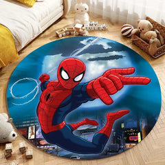 5 Sizes Marvel Spider-Man Printing Round Carpet Living Room Bedroom Table and Chair Sofa Decorative Carpet and Rug Kids Play Mat