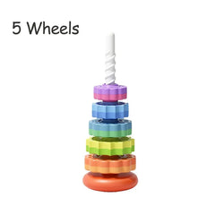 Children's Montessori Educational Sensory Toddler Spinning Rainbow Gear Stacking Toy Motor Skills Stacking Tower Children's Gift