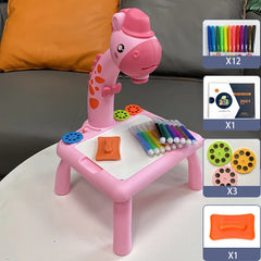 Proyector LED para niños, mesa de dibujo, juego de pintura de juguete, mesa, tablero educativo, herramientas de aprendizaje, juguetes de pintura para niños