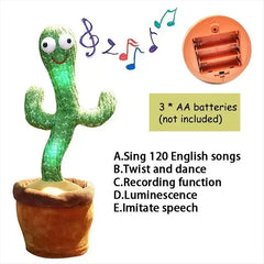 Juguete de peluche electrónico para niños y niñas, decoración del hogar, regalos de Navidad, juguetes de Cactus parlantes bailando, 1 ud.