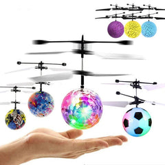 Colorido Mini Drone brillante LED RC drone bola voladora helicóptero bola de cristal claro inducción Dron Quadcopter avión juguetes para niños