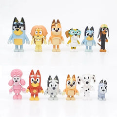 Bluey Family Character Model Decorations Cute Puppy Movable Joints Decorations Mini Pvc Character Model Toys Children'S Gifts