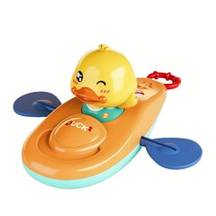 Juguete de Kayak con pato amarillo pequeño, juguete para piscina y baño, 1 ud.