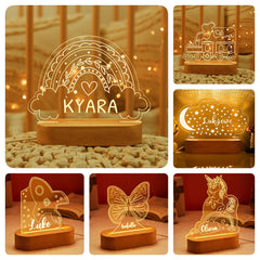 Custom Baby Kids USB Night Light Personalized Children Name Lamp Nursery Newborn Bedroom Home Decoration Birthday Souvenir Gift