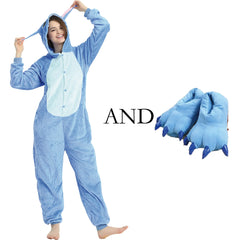 Pijama Kigurumi Stitch Cosplay - Fantasia Anime Adulto | One Piece Halloween Personagem Disney