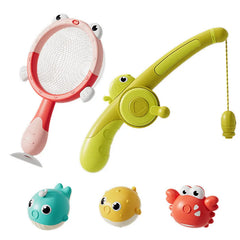 Magnetic LED Light Up Fishing Games Baby Bath Toys Set with Fishing Rod Toddler Bathtub Floating Water Toys for Kids Gift