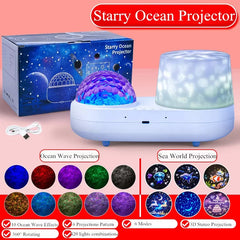 Kawaii Projector Night Light For Nursery Rotated Kids Ocean Projector Sleeping Lamp For Party Birthdays Christmas Gifts