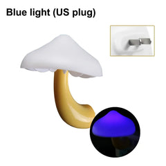 Mini LED Night Lights Mushroom Shape Automatic Sensor Bedroom Decor US Plug Wall Lamps for Kid Children's Room Bedside Lamp